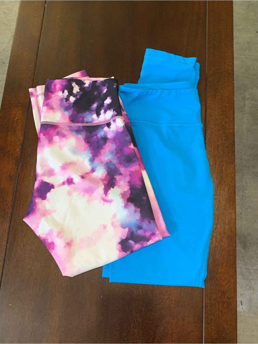 lululemon athletica Womens Leggings - Bright Blue & Pink Purple Watercolor Print